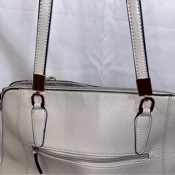 Purse Over the Shoulder Handle Bag Canvas Handbag Zipper Closure Pockets Square - Picture 4 of 9